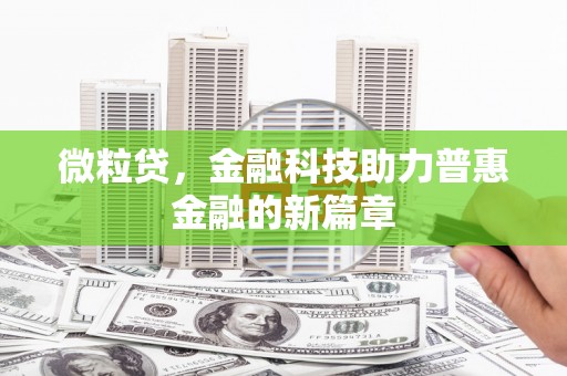 高县微粒贷，金融科技助力普惠金融的新篇章