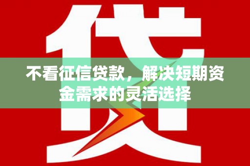 高县不看征信贷款，解决短期资金需求的灵活选择