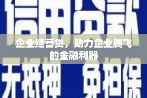 高县企业经营贷，助力企业腾飞的金融利器