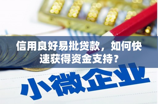 高县信用良好易批贷款，如何快速获得资金支持？