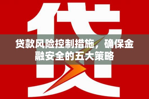 高县贷款风险控制措施，确保金融安全的五大策略