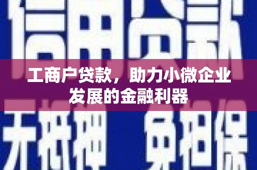 高县工商户贷款，助力小微企业发展的金融利器