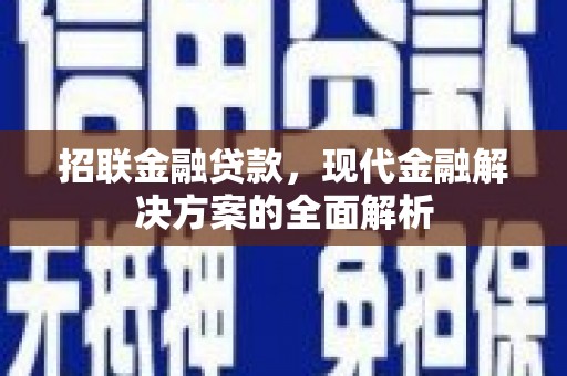 高县招联金融贷款，现代金融解决方案的全面解析