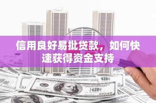 高县信用良好易批贷款，如何快速获得资金支持