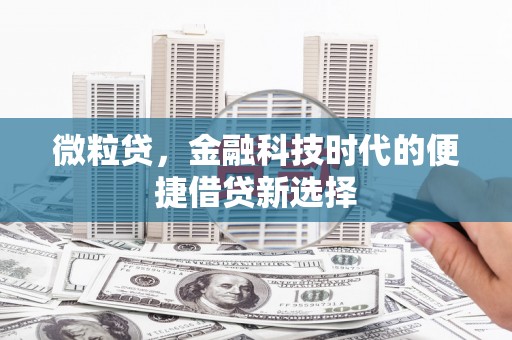 高县微粒贷，金融科技时代的便捷借贷新选择