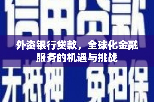高县外资银行贷款，全球化金融服务的机遇与挑战