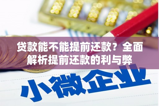 高县贷款能不能提前还款？全面解析提前还款的利与弊